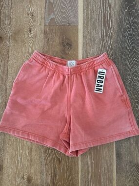 NWT! BDG Men’s Coral Pink Athletic Sweat Drawstring Shorts, Medium